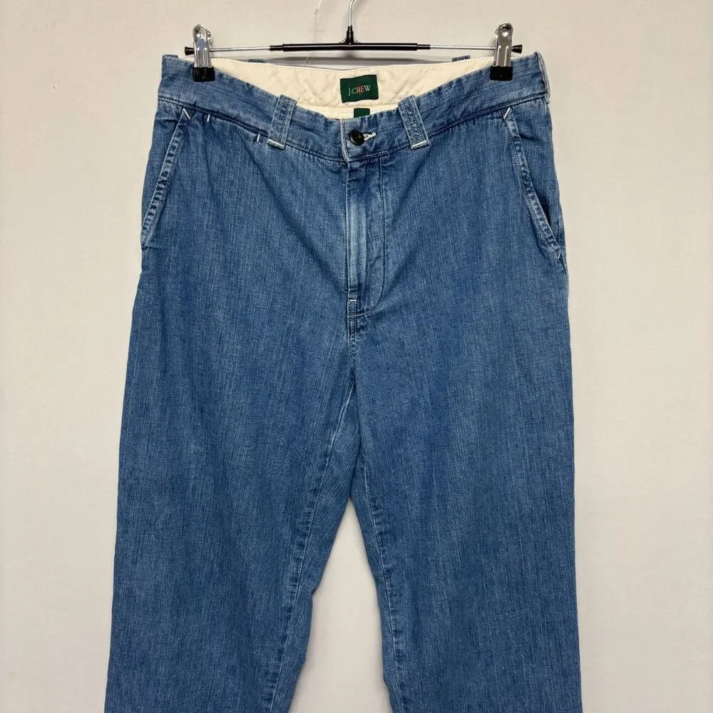 J. Crew Oarsman Men Classic Trouser Jeans Size 32x30 Blue Denim SP25 D125 -10